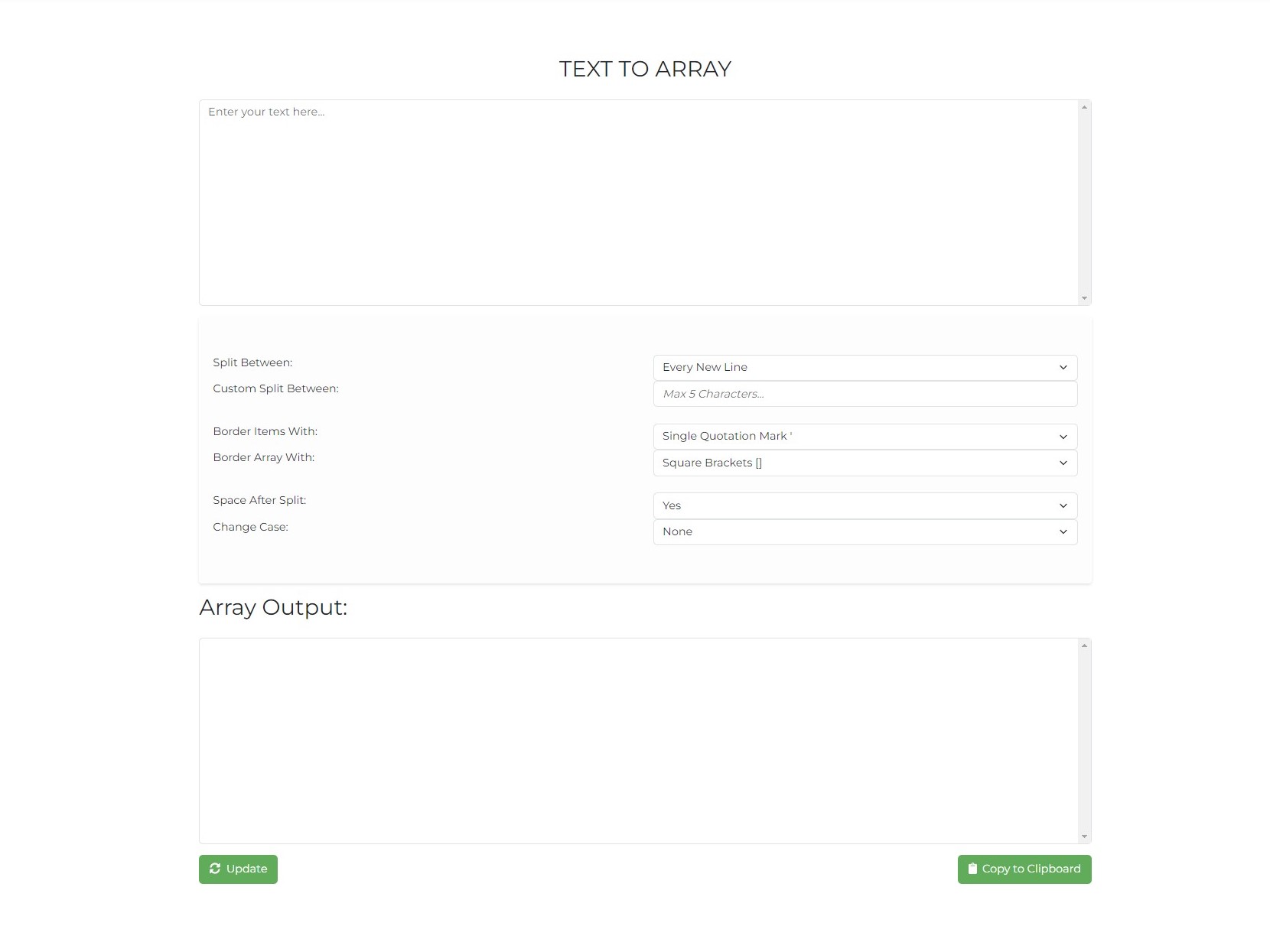 Image of Text to Array Tool 2